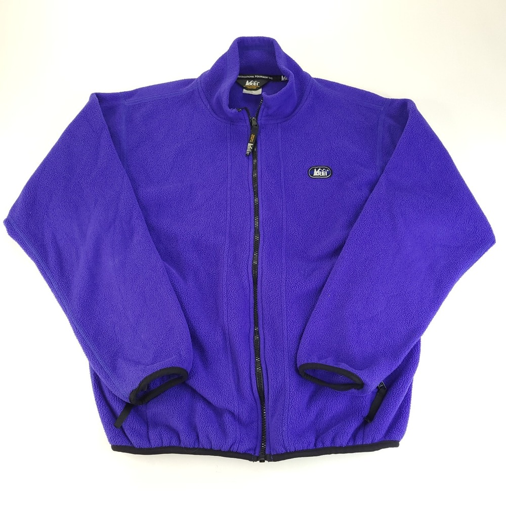 Vintage‎ REI Jacket Mens Small Fleece Lined Full Zip Blue Made in USA Outdoors